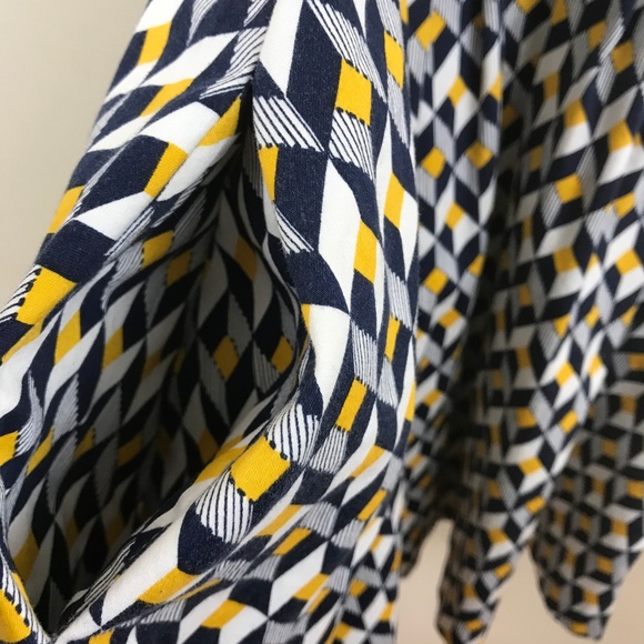 Louche| Geometric Printed Cotton Skater Dress - Picture 6 of 6